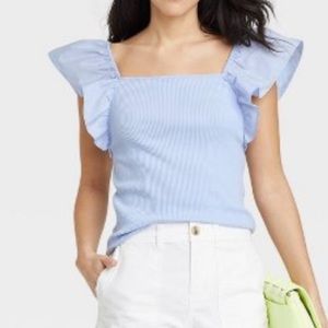 Women's Ruffle Top - A New Day
Blue XL. Various.      NWT